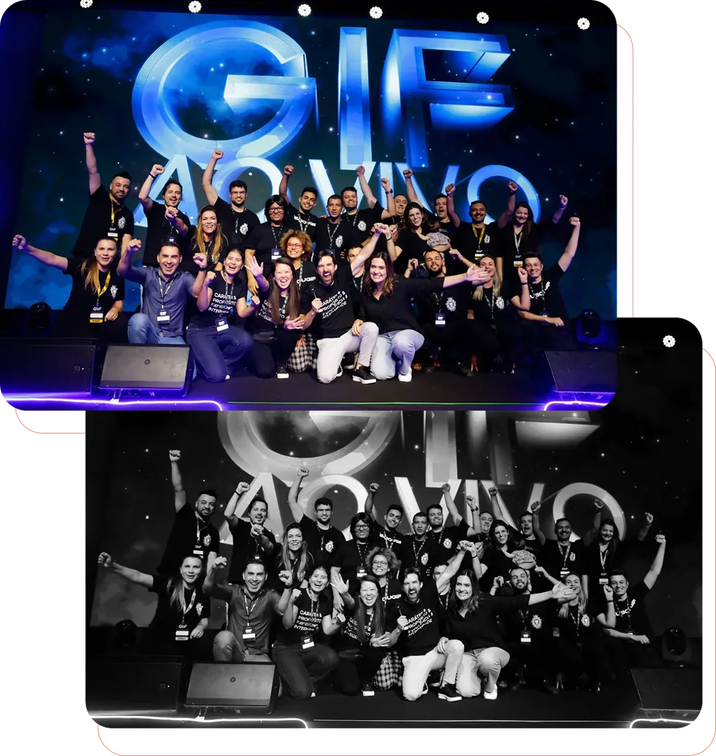 Equipe do GIF, Grupo de Inteligência Financeira, em evento ao vivo